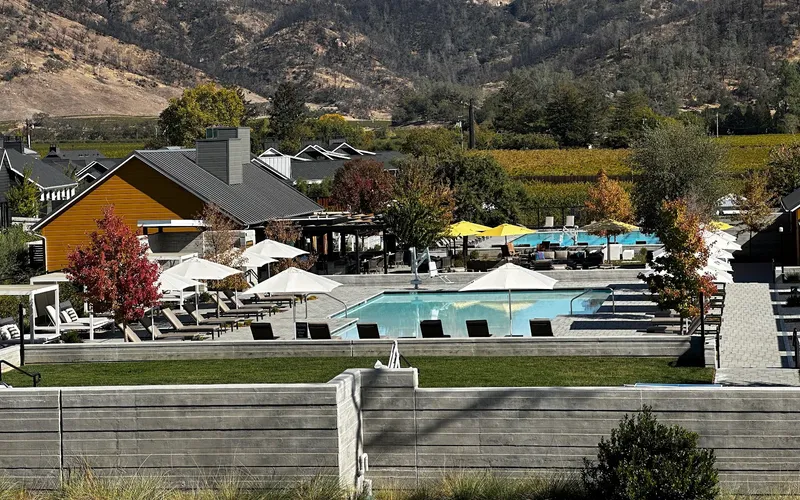 Four Seasons Resort Napa Valley outdoor pools and Spa Talisa near the Calistoga hot springs, California